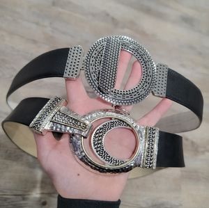 Leather Belts with Interlocking Buckles by Chico's, 2 Pieces